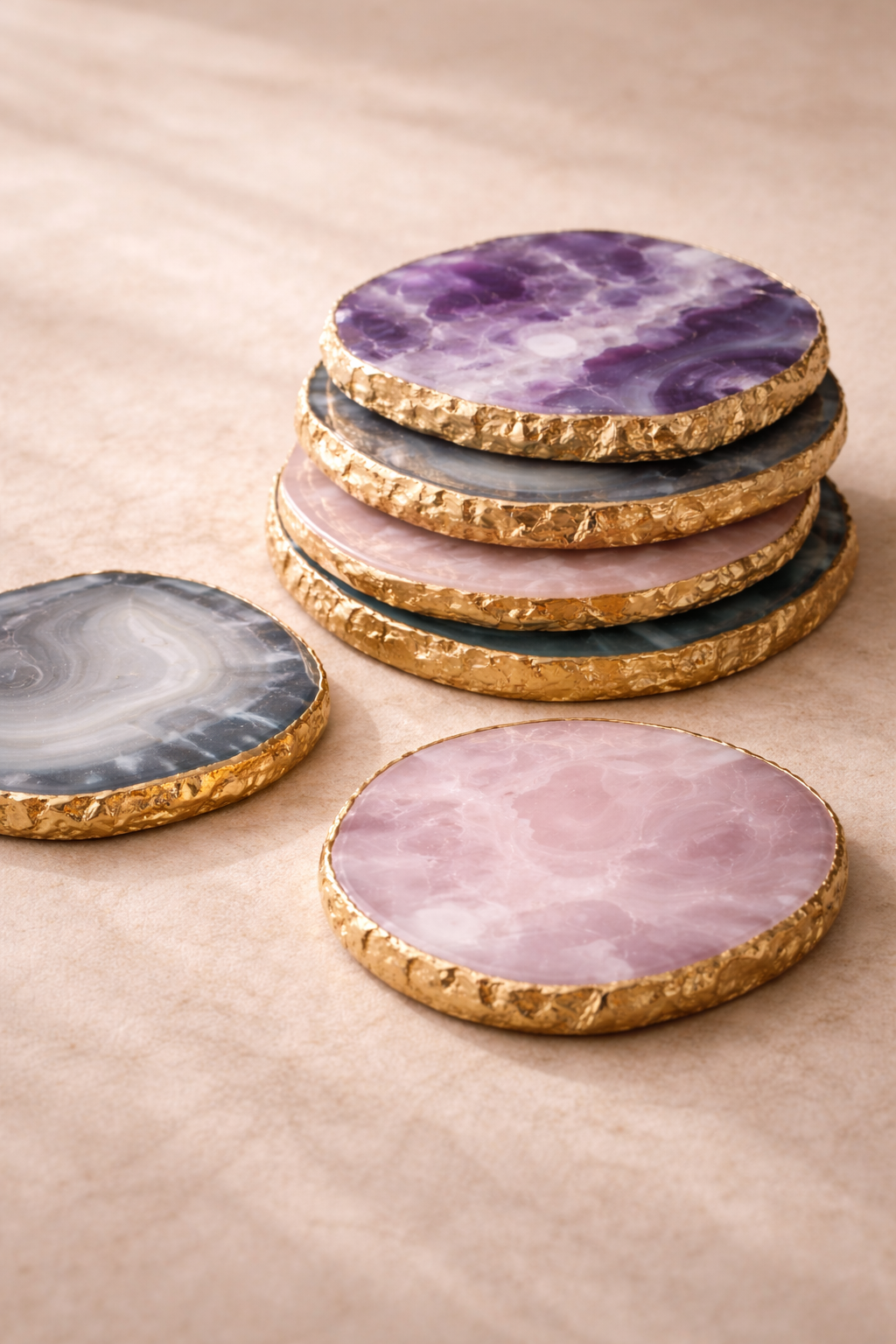 Semi-precious Stone Coaster Set